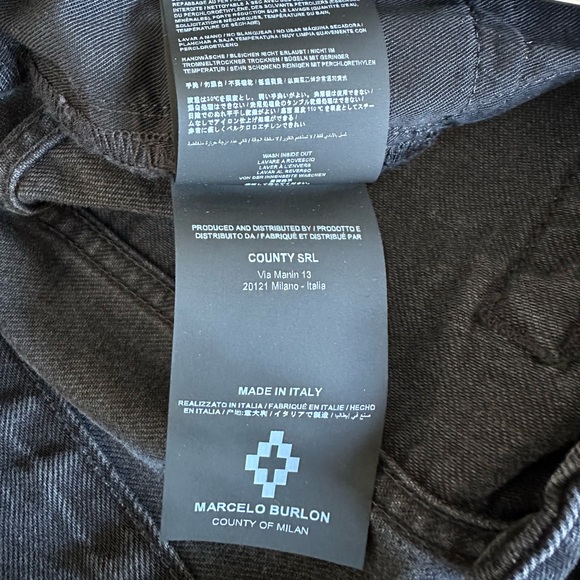 NWOT Marcelo Burlon Black Denim | US 34 Waist - Picture 5 of 7